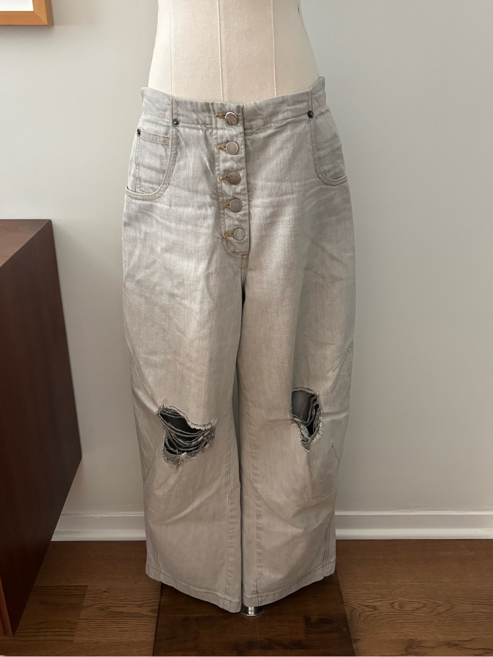 Rachel Comey Gray Jeans with Knee Holes
